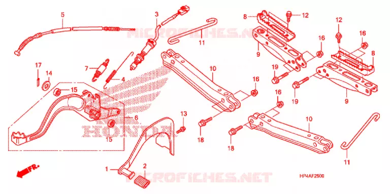 PEDALE - REPOSE PIED Honda ATV 420 FOURTRAX 2010  TRX420FMA