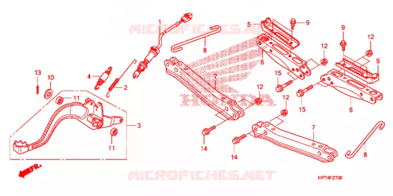 REPOSE PIED - PEDALE Honda ATV 420 FOURTRAX 2010  TRX420FPAA