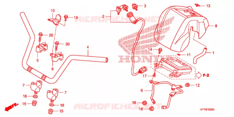 GUIDON Honda ATV 420 FOURTRAX 2011  TRX420FPAB
