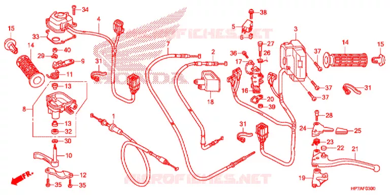 LEVIER DE GUIDON - CABLE - COMMODO Honda ATV 420 FOURTRAX 2013  TRX420FPAD