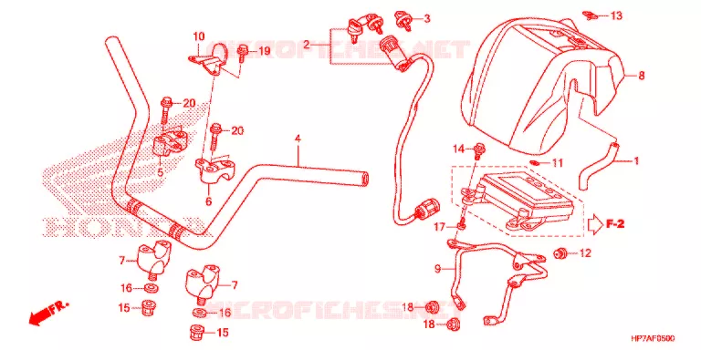 GUIDON Honda ATV 420 FOURTRAX 2013  TRX420FPAD