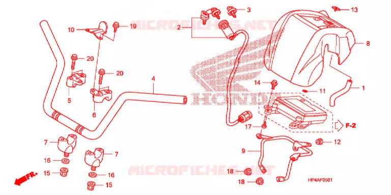 GUIDON (2) Honda ATV 420 FOURTRAX 2009  TRX420FPM9