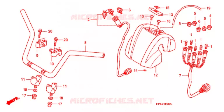 GUIDON (1) Honda ATV 420 FOURTRAX 2007  TRX420TM7