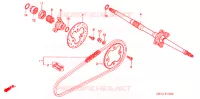 ARBRE DE ROUE ARRIERE   CHAINE SECONDAIRE pour Honda TRX 450 R SPORTRAX Electric Start de 2007