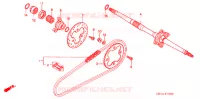 ARBRE DE ROUE ARRIERE   CHAINE SECONDAIRE pour Honda TRX 450 R SPORTRAX Electric Start de 2007
