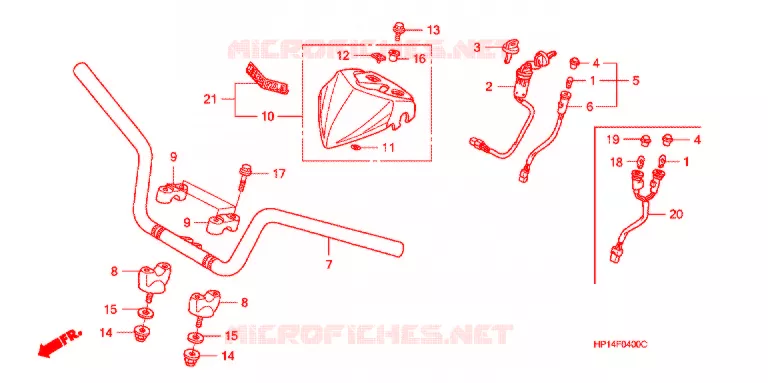 GUIDON Honda ATV 450 FOURTRAX 2006  TRX450R6