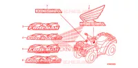 AUTOCOLLANTS pour Honda FOURTRAX 500 FOREMAN 4X4 RED de 2009