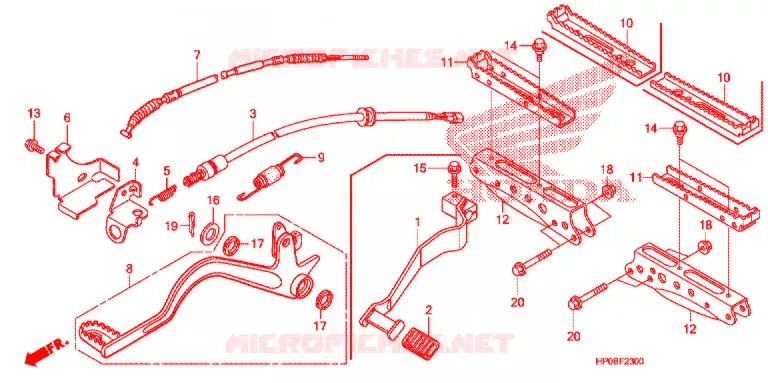 REPOSE PIED - PEDALE Honda ATV 500 FOURTRAX 2011  TRX500FPEB