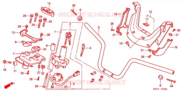 GUIDON - CARENAGE Honda SCOOTER 250 REFLEX 2002  NSS2502_A