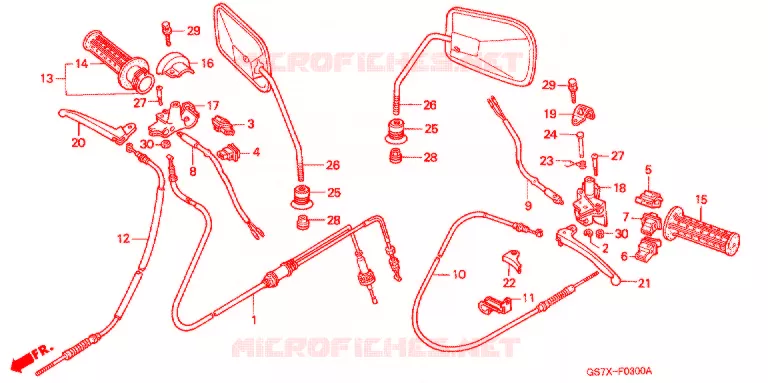 COMMODOS - POIGNEES Honda SCOOTER 50 ELITE 2001  SA50P1