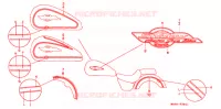 EMBLEME pour Honda VT 1100 SHADOW C2 ACE white ribbon tire de 1997