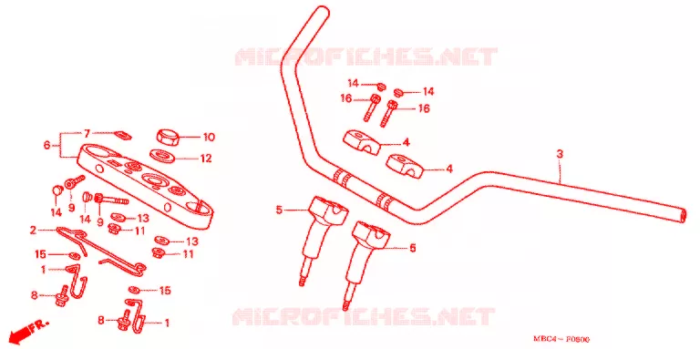 GUIDON - TE DE FOURCHE Honda MOTO 1100 SHADOW 1999  VT1100TX