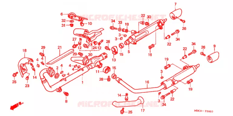 SILENCIEUX D'ECHAPPEMENT Honda MOTO 1100 SHADOW 2000  VT1100TY