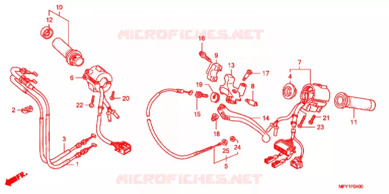 LEVIER DE GUIDON - CABLE - COMMODO Honda MOTO 1300 VT 2010  VT1300CRA_A