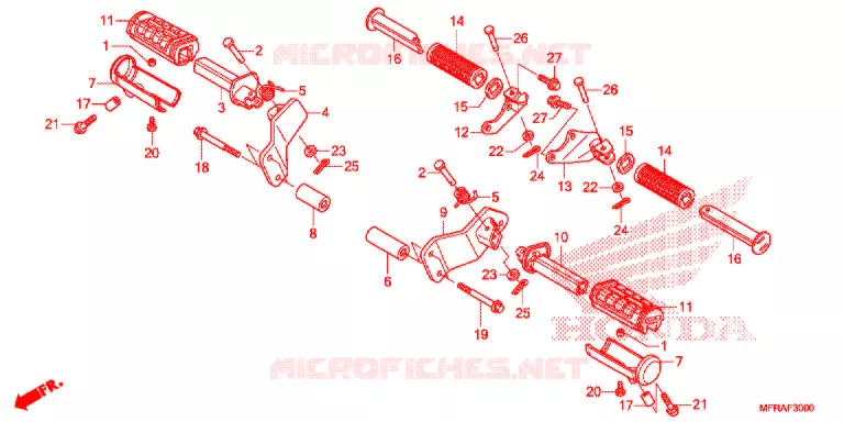 REPOSE PIED (VT1300CRA/CR/CSA/CS) Honda MOTO 1300 VT 2013  VT1300CRAD