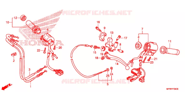 COMMODOS - POIGNEES - CABLES Honda MOTO 1300 VT 2015  VT1300CRAF