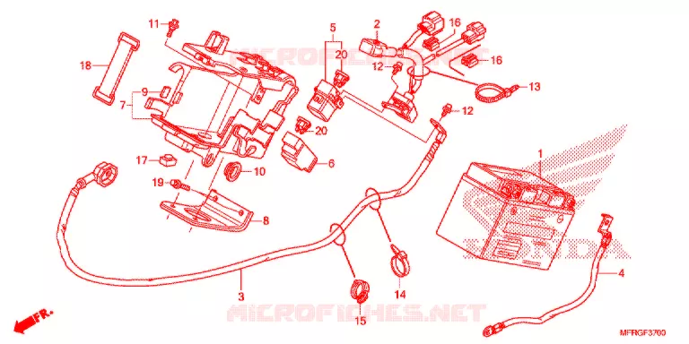 BATTERIE Honda MOTO 1300 VT 2016  VT1300CRAG