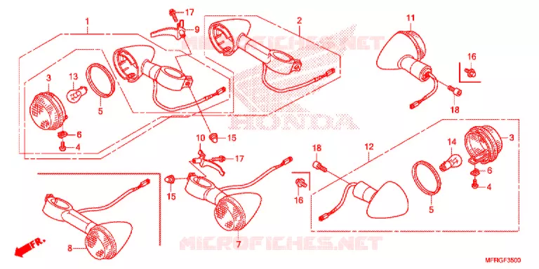CLIGNOTANT Honda MOTO 1300 VT 2016  VT1300CRAG
