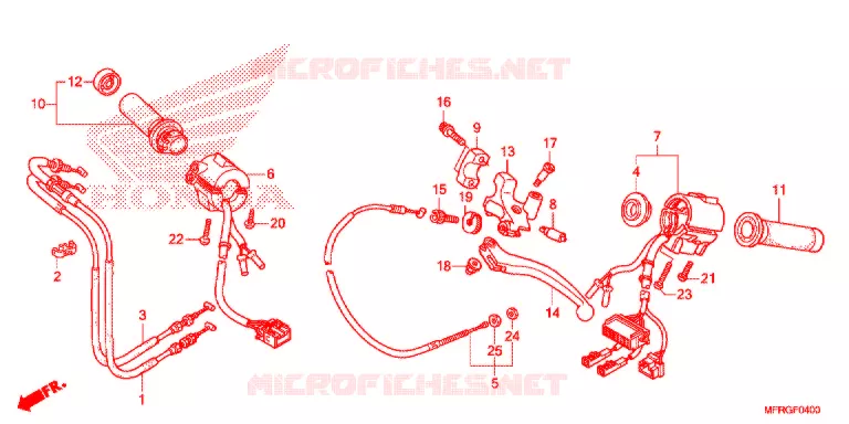 COMMODOS - POIGNEES - CABLES Honda MOTO 1300 VT 2016  VT1300CRAG