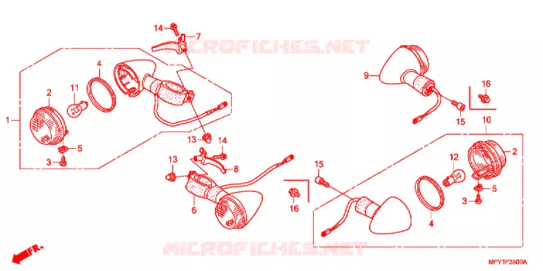 CLIGNOTANT Honda MOTO 1300 VT 2011  VT1300CRB
