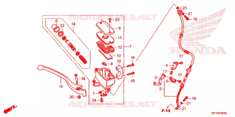 MAITRE CYLINDRE DE FREIN AVANT Honda MOTO 1300 VT 2012  VT1300CRC