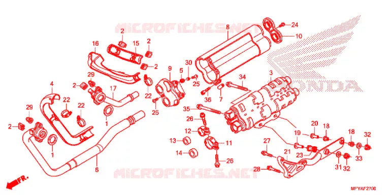 SILENCIEUX D'ECHAPPEMENT Honda MOTO 1300 VT 2012  VT1300CRC