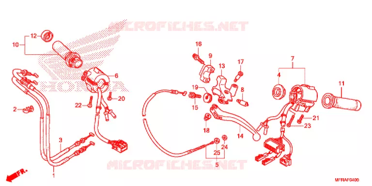 COMMODOS - POIGNEES - CABLES Honda MOTO 1300 VT 2013  VT1300CRD
