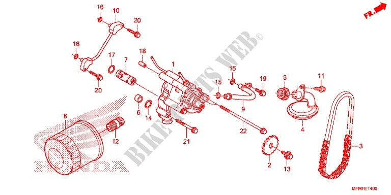 FILTRE A HUILE   POMPE A HUILE pour Honda VT 1300 STATELINE de 2015