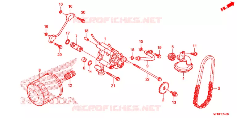 FILTRE A HUILE - POMPE A HUILE Honda MOTO 1300 VT 2015  VT1300CRF