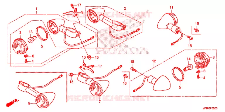 CLIGNOTANT Honda MOTO 1300 VT 2016  VT1300CRG