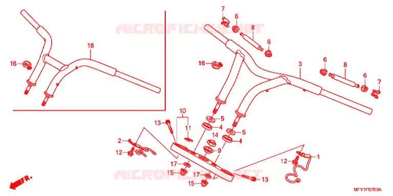 GUIDON - TE DE FOURCHE Honda MOTO 1300 VT 2014  VT1300CSAB