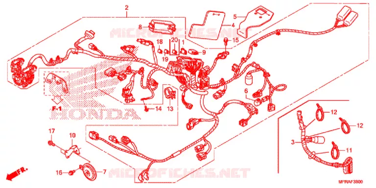 FAISCEAU DES FILS (VT1300CRA/CR/CSA/CS/CTA/CT) Honda MOTO 1300 VT 2013  VT1300CSAD
