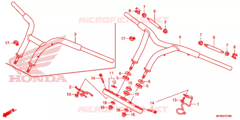 GUIDON - TE DE FOURCHE (VT1300CRA/CR/CSA/CS/CTA/CT) Honda MOTO 1300 VT 2013  VT1300CSAD