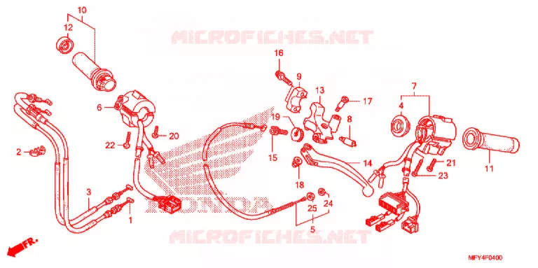 LEVIER DE GUIDON - CABLE - COMMODO Honda MOTO 1300 VT 2011  VT1300CSB_A