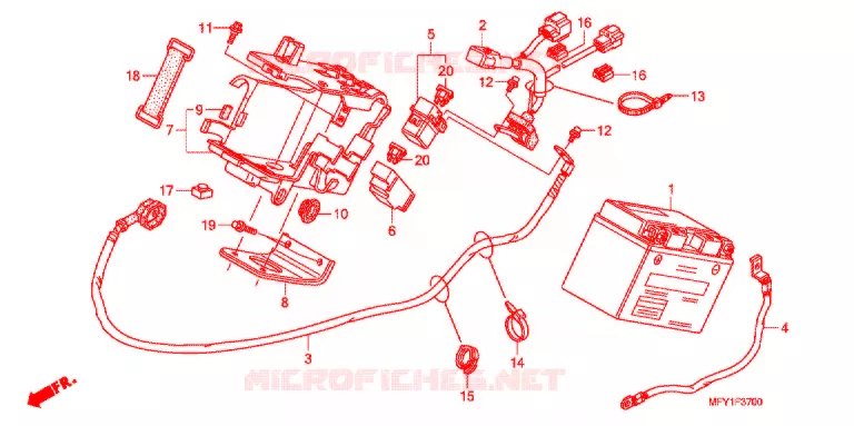 BATTERIE Honda MOTO 1300 VT 2014  VT1300CSB_J