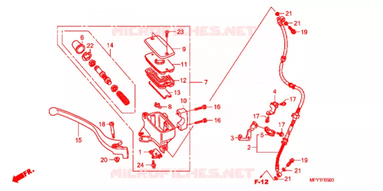 MAITRE CYLINDRE DE FREIN AVANT Honda MOTO 1300 VT 2014  VT1300CSB_J