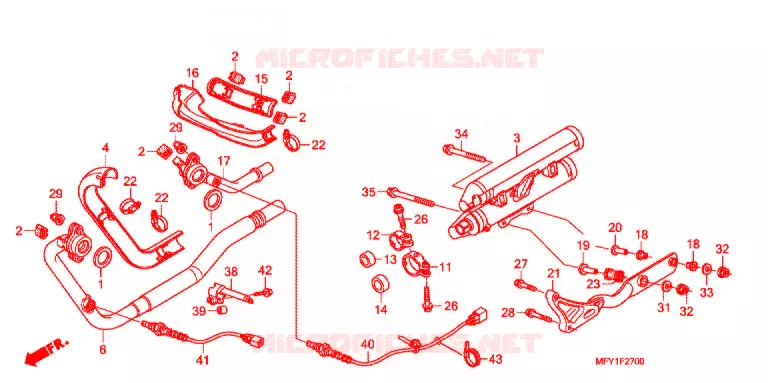 SILENCIEUX D'ECHAPPEMENT Honda MOTO 1300 VT 2014  VT1300CSB_J