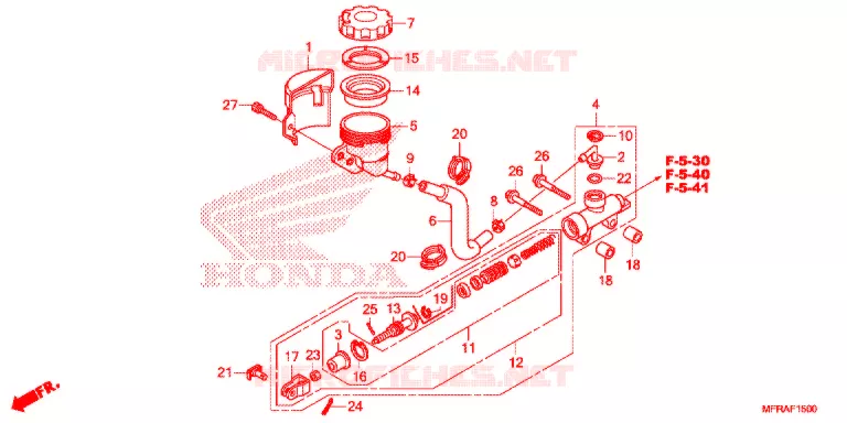 MAITRE CYLINDRE DE FREIN ARRIERE Honda MOTO 1300 VT 2013  VT1300CSD