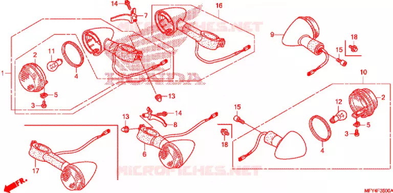 CLIGNOTANT Honda MOTO 1300 VT 2010  VT1300CTA