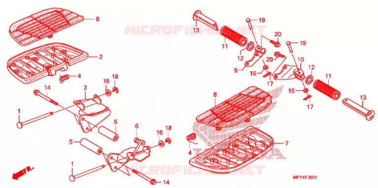 REPOSE PIED (VT1300CT/CTA) Honda MOTO 1300 VT 2011  VT1300CTAB