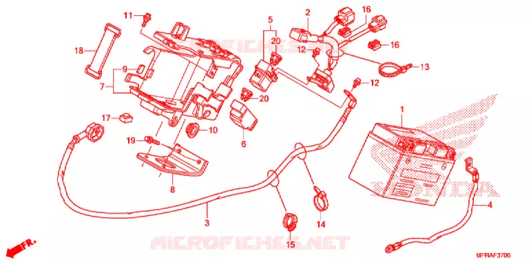 BATTERIE Honda MOTO 1300 VT 2013  VT1300CTAD