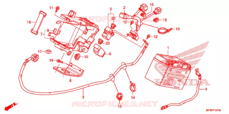 BATTERIE Honda MOTO 1300 VT 2015  VT1300CTAF