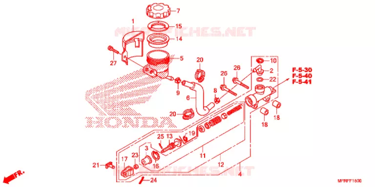 MAITRE CYLINDRE DE FREIN ARRIERE Honda MOTO 1300 VT 2015  VT1300CTAF