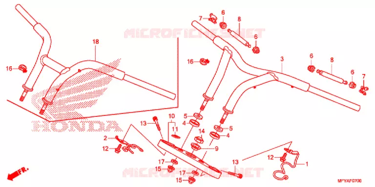 GUIDON - TE DE FOURCHE Honda MOTO 1300 VT 2012  VT1300CTC