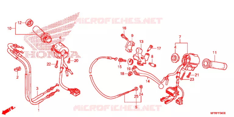 COMMODOS - POIGNEES - CABLES Honda MOTO 1300 VT 2015  VT1300CXAF_A