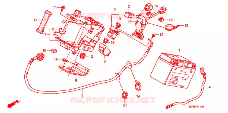 BATTERIE Honda MOTO 1300 VT 2017  VT1300CXAF_J
