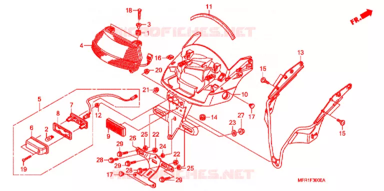 FEU ARRIERE Honda MOTO 1300 VT 2017  VT1300CXAF_J