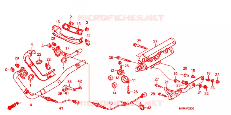 SILENCIEUX D'ECHAPPEMENT Honda MOTO 1300 VT 2016  VT1300CXAF_J