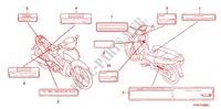 ETIQUETTE DE PRECAUTIONS pour Honda WAVE 125 Kick start, Spoked wheels de 2011