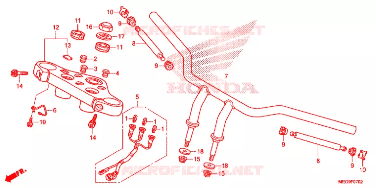 GUIDON (VT750C2B) Honda MOTO 750 SHADOW 2011  VT750C2BB_A